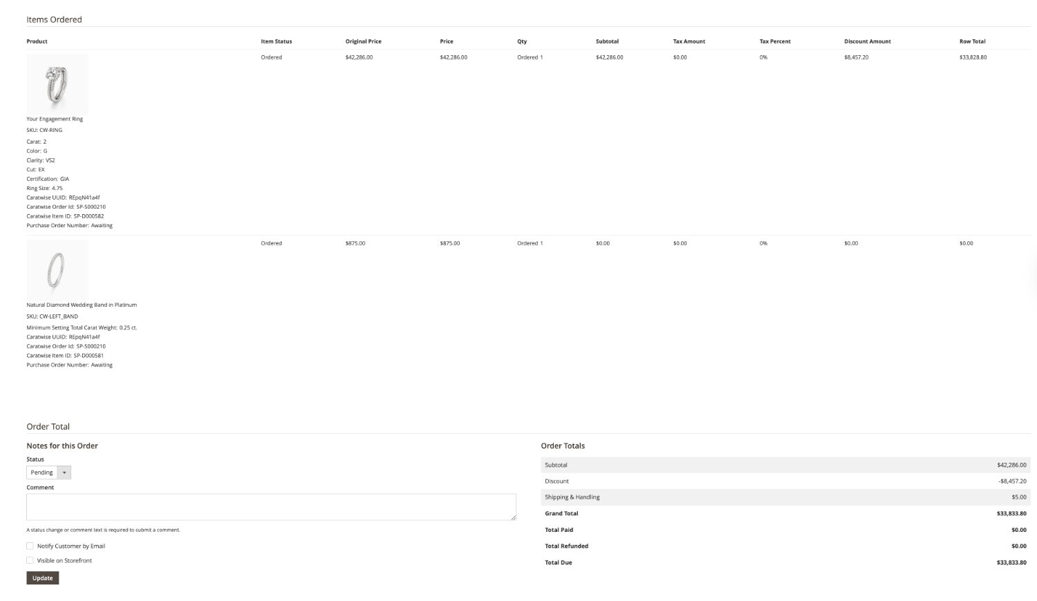 Admin Order View Screenshot Placeholder