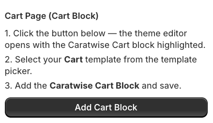Cart Setup
