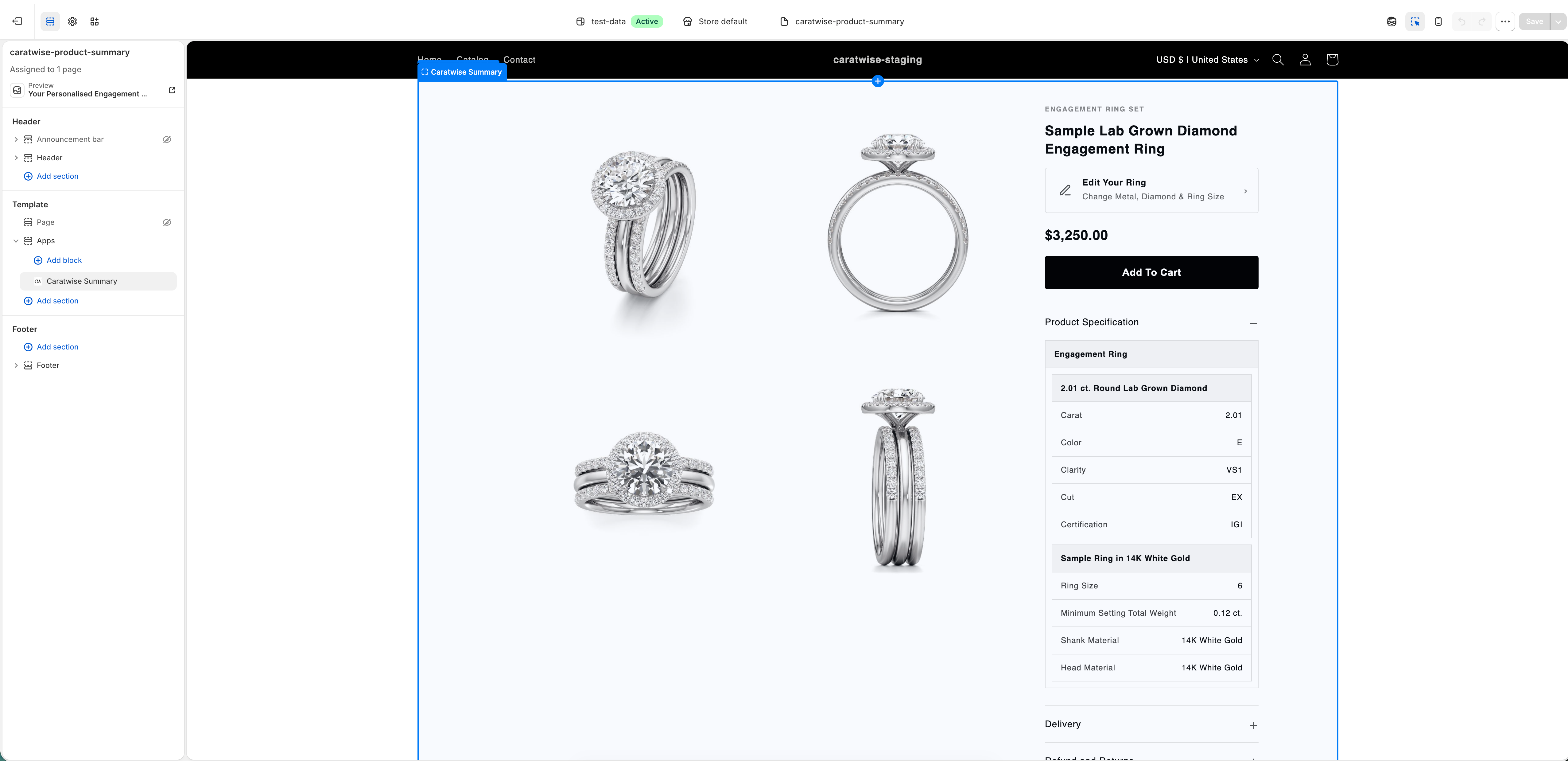 Product Summary Page App Block